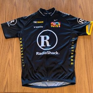 Nike Lance Armstrong Livestrong Radio Shack cycling jersey with arm/leg warmers